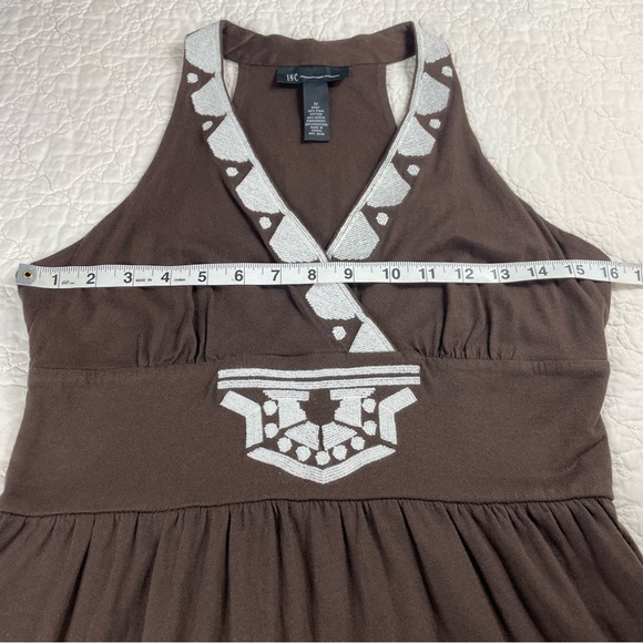 š5/$25 Inc International Concept Brown Embroidered Tribal Detail Dress Size M - Picture 10 of 12
